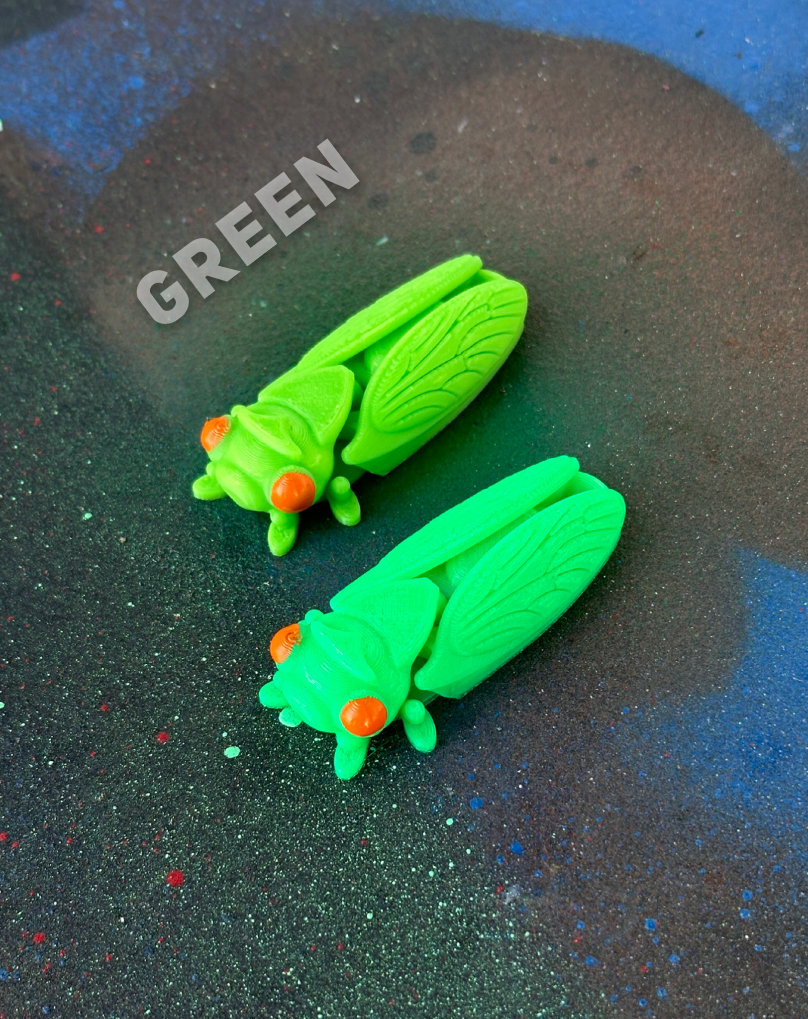 Cicada fidget toy 3D printed articulating keychain gift